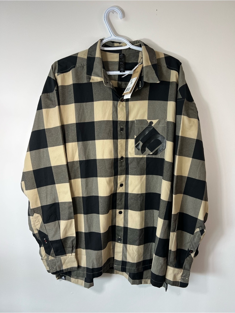 Adidas 5.10 Brand of The Brave Men’s Large Flannel Shirt Savanna / Black
